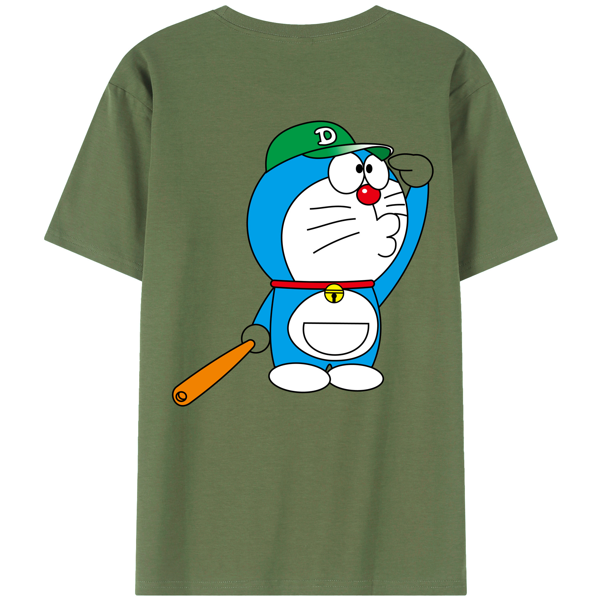 （画像用） ドラえもん Doraemon 綿100％ メンズ半袖Tシャツ（バックプリント） 通気性